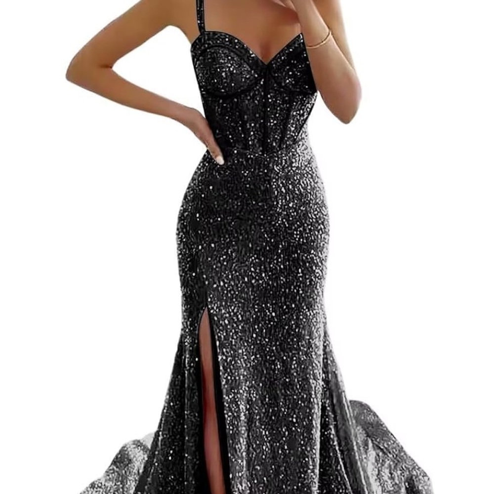 Elegant Black Sequin Gown